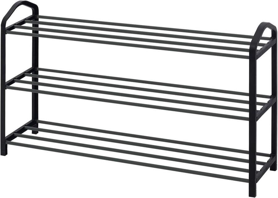 In And Outdoormatch Schoenenrek 3 Lagen Voor 12 Paar Schoenen Lichtgewicht & Stabiel Metalen Frame Ruimtebesparend DIY Schoenenkast Eenvoudige Montage Geschikt voor Hal Slaapkamer of Badkamer 79x19 5x45 cm