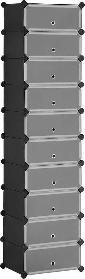 In And Outdoormatch Schoenenrek Cathryn Zwart 20 paar schoenen Schoenenkast Hoogte 173cm