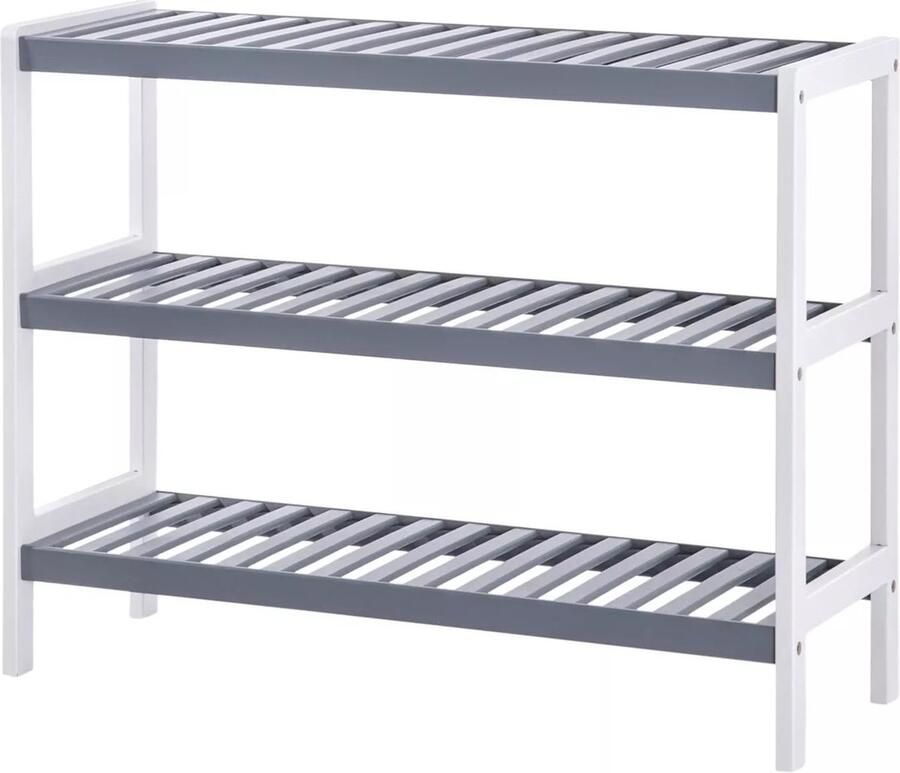 In And Outdoormatch schoenenrek Garrick Tier schoenenrek schoenenstandaard met planken 80 x 50 x Garrick0 cm natuurlijk LBS0GarrickN