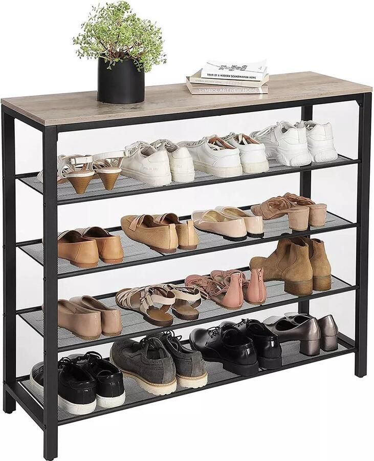 In And Outdoormatch Schoenenrek Tyreek Metaal 16-20 paar schoenen Schoenenkast 100x30x92cm