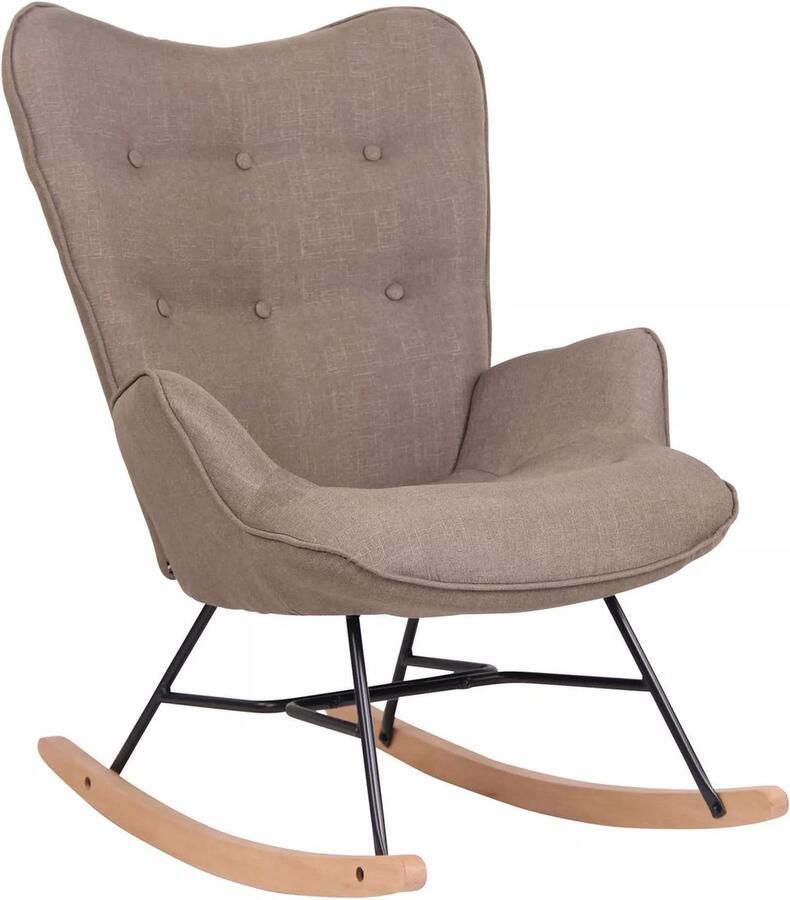 In And Outdoormatch schommelstoel Camilla taupe Stoel stoelen 62 x 55 cm 100% polyester luxe stoel