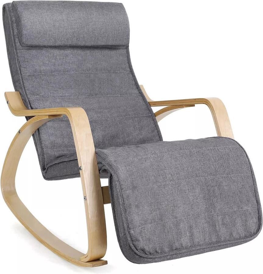 In And Outdoormatch schommelstoel Zahia schommelstoel relaxfauteuil Grijs Stof deluxe