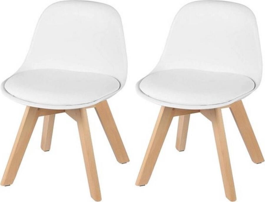 In And Outdoormatch Set van 2 kinderstoelen stevig & lichtgewicht ergonomisch design veilig en praktisch geschikt voor peuters & kleuters wit
