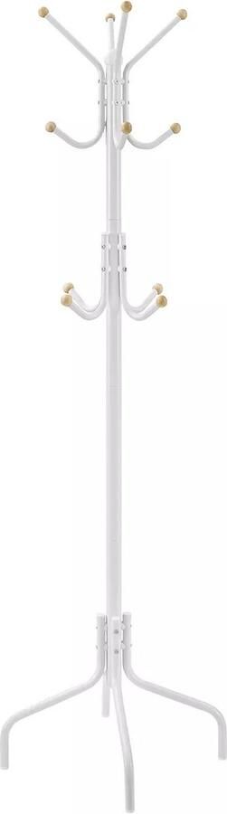 In And Outdoormatch Staande metalen kapstok Mitchell 12 haken Moderne look 180cm Wit
