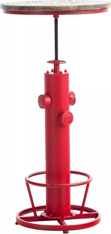 In And Outdoormatch Statafel Kaitlin Verstelbaar in hoogte Rond Bartafel voor Binnen & Buiten Metaal Partytafel Rood 60x60x100-123cm