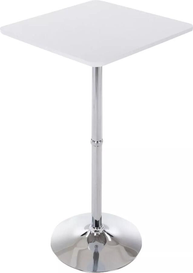 In And Outdoormatch Statafel Lydia Vierkant Bartafel voor Binnen & Buiten Metaal Feesttafel Wit 60x60x108cm