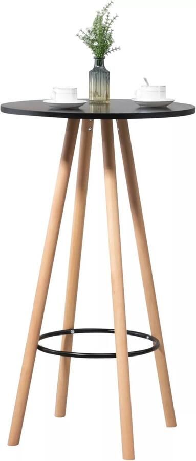 In And Outdoormatch Statafel retro Gustave Rond Bartafel voor Binnen & Buiten Metaal Partytafel Grijs 60x60x107cm