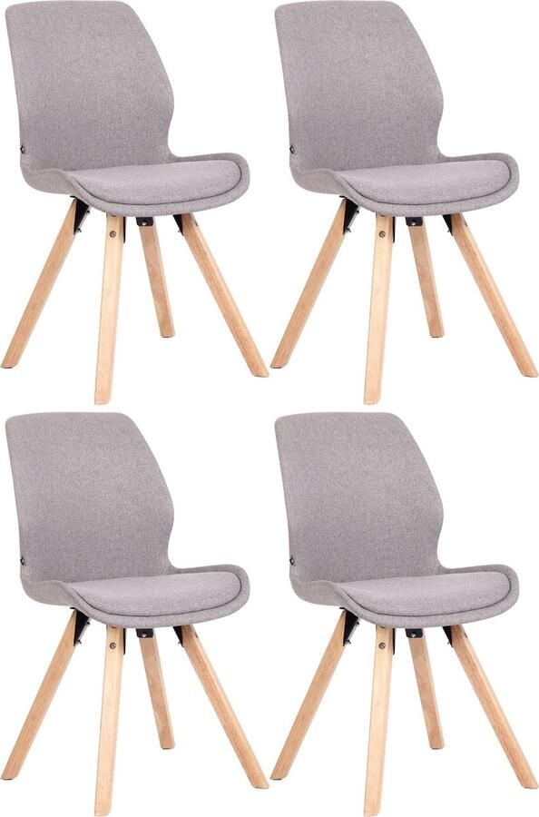 In And Outdoormatch Stoel Alijah Grijs Set van 4 Stof Hoge kwaliteit bekleding Stijlvolle stoel Luxe uitstraling