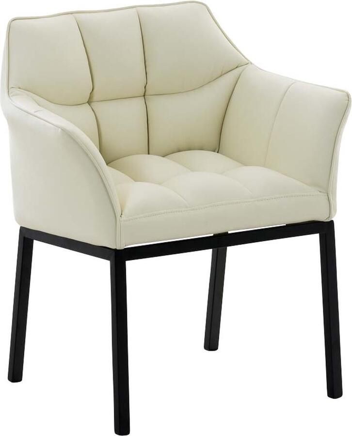 In And Outdoormatch Stoel Bartel Zwart Witte Stoel Kunstleer Bezoekersstoel Eetkamerstoel Hoge Kwaliteit Bekleding Luxe Stoel Stijlvol Design