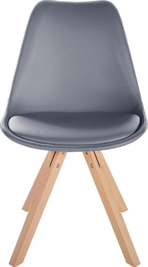 In And Outdoormatch Stoel Jolene Grijs Kunstleer Comfortabele zit Hoogwaardige bekleding Stijlvolle stoel Klassieke uitstraling - Foto 2