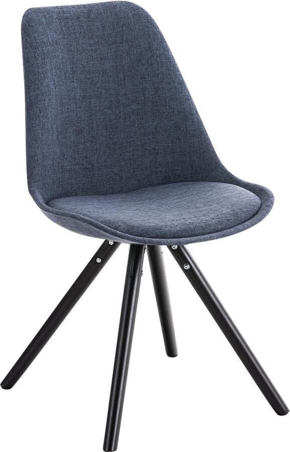 In And Outdoormatch Stoel Jude Zwart Blauwe Stoel Stof Bezoekersstoel Bureaustoel Eetkamerstoel Hoge Kwaliteit Bekleding Stijlvolle Stoel Speels Design