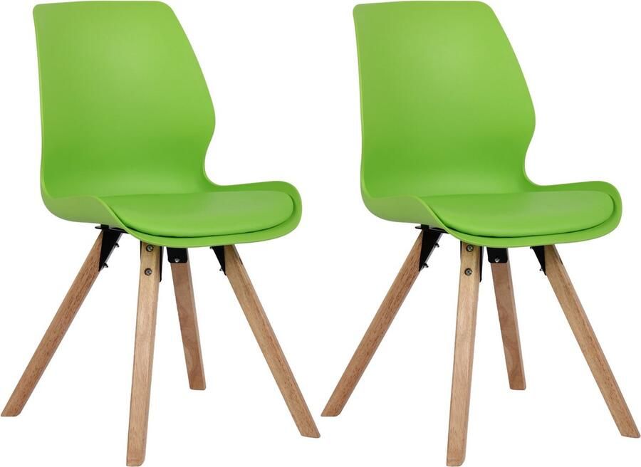 In And Outdoormatch Stoel Merel Groen Set van 2 Kunststof Hoge kwaliteit bekleding Stijlvolle stoel Luxe uitstraling