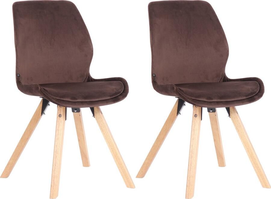 In And Outdoormatch Stoel Natalie Bruin Set van 2 Fluweel Hoge kwaliteit bekleding Stijlvolle stoel Luxe uitstraling