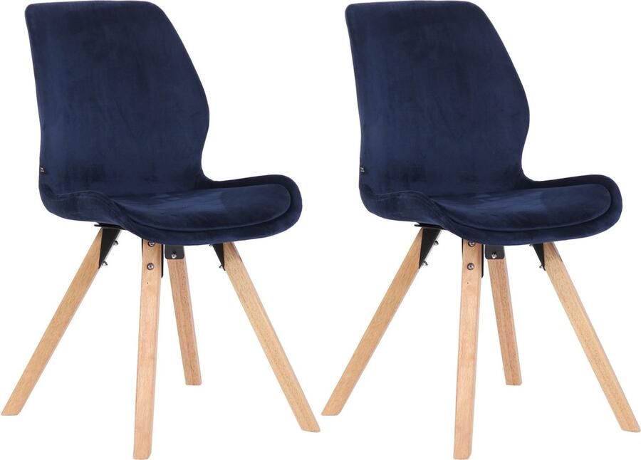 In And Outdoormatch Stoel Randolph Blauw Set van 2 Fluweel Hoge kwaliteit bekleding Stijlvolle stoel Luxe uitstraling