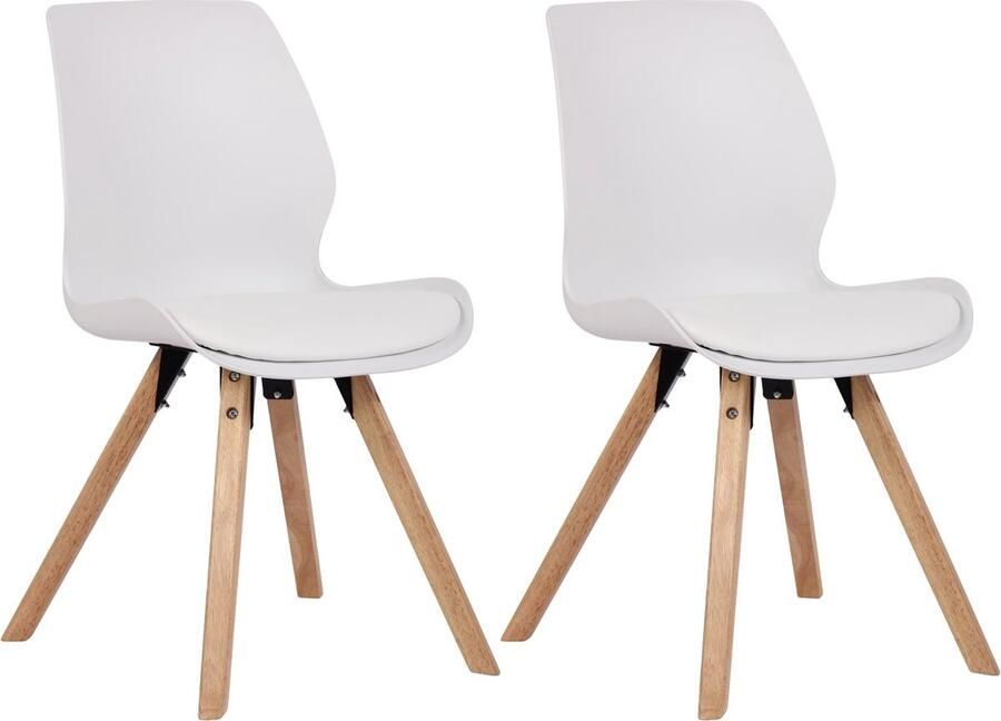 In And Outdoormatch Stoel Richelle Wit Set van 2 Kunststof Hoogwaardige bekleding Stijlvolle stoel Luxe uitstraling