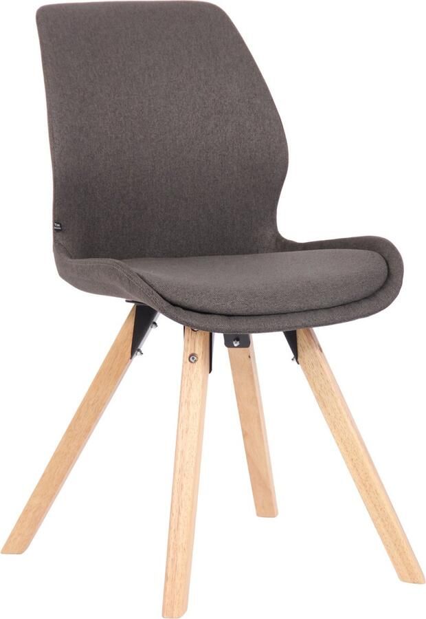 In And Outdoormatch Stoel Rosaly Grijs Eetkamerstoel Stof en Beukenhout Hoge Kwaliteit Bekleding Decoratieve Stoel Stijlvolle Eetkamerstoel Moderne Look