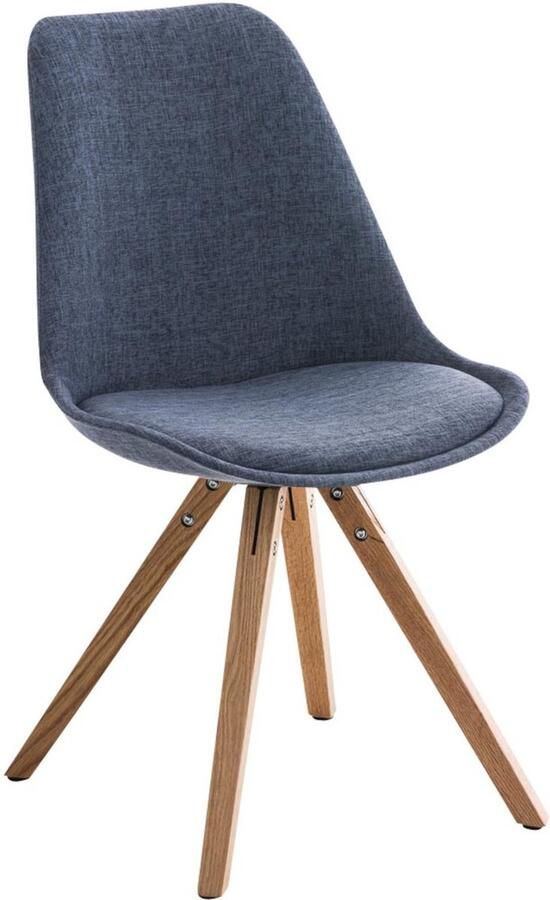 In And Outdoormatch Stoel Teri Naturel Blauwe Stoel Stof Bezoekersstoel Bureaustoel Eetkamerstoel Hoogwaardige Bekleding Stijlvolle Stoel Speels Design