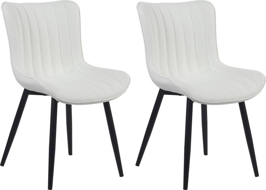 In And Outdoormatch Stoelen Sharyl Wit Set van 2 Kunstleer Hoogwaardige bekleding Stijlvolle stoelen Luxe uitstraling