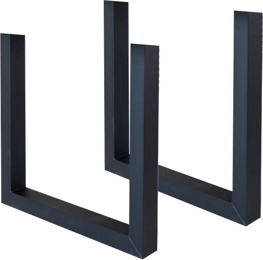 In And Outdoormatch Tafelpoot Dublin Zwart Metaal 2 Tafelpoten U-poot 72x70x8cm