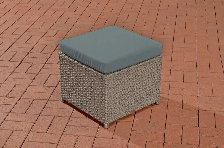 In And Outdoormatch tuinpoef Jolina voetenbank tuin tuinkruk buitenpoef Kruk IJzergrijs 47 5 x 47 5 cm