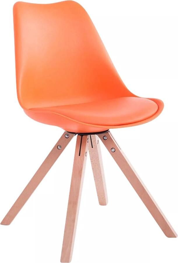 In And Outdoormatch Vergaderstoel Kasey Stoel oranje Met rugleuning Bezoekersstoel Zithoogte 48cm