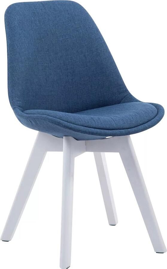 In And Outdoormatch Vergaderstoel Lavinia Blauw Stof Zonder armleuning Bezoekersstoel Kantinestoel Wachtkamerstoel Eetkamerstoel 47cm