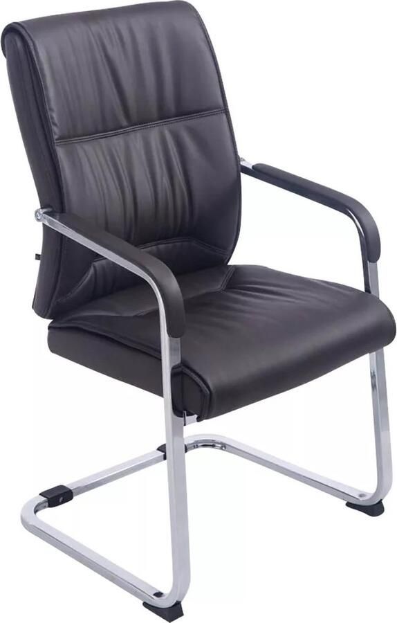 In And Outdoormatch Vergaderstoel Omari Bruin Kunstlederen stoel Met rugleuning Bezoekersstoel Zithoogte 48cm