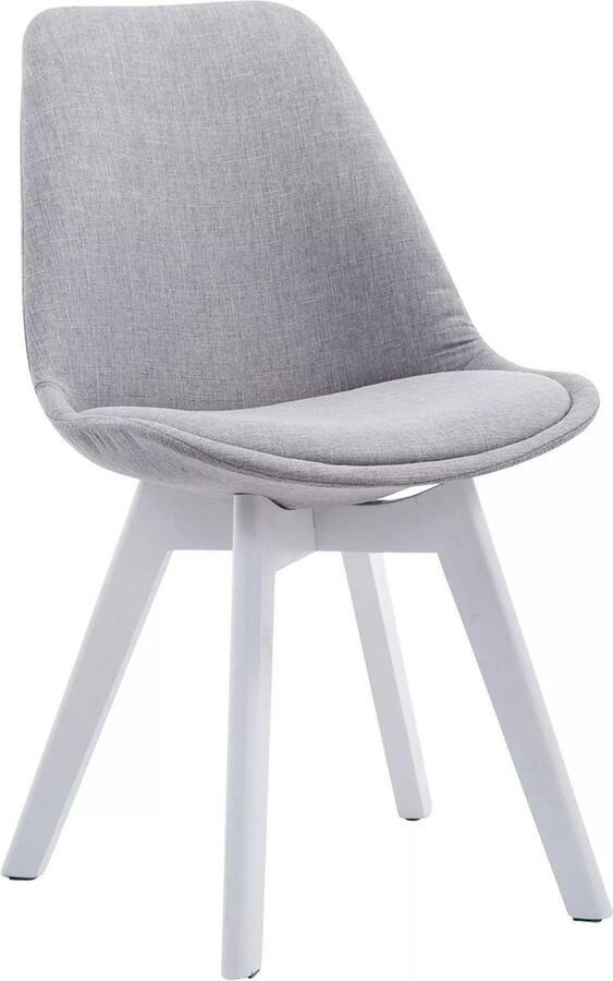 In And Outdoormatch Vergaderstoel Presley Grijs Stof Zonder armleuning Bezoekersstoel Kantinestoel Wachtkamerstoel Eetkamerstoel 47cm