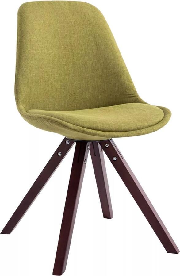 In And Outdoormatch Vergaderstoel Shanny Groen zwart Stof Stoel met rugleuning Bezoekersstoel Zithoogte 48cm