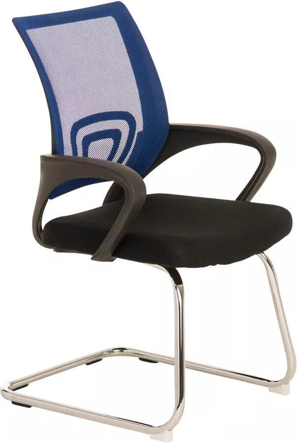 In And Outdoormatch Vergaderstoel Stefanie Met armleuning Bezoekersstoel Kantinestoel Wachtkamerstoel Eetkamerstoel Zwart blauw