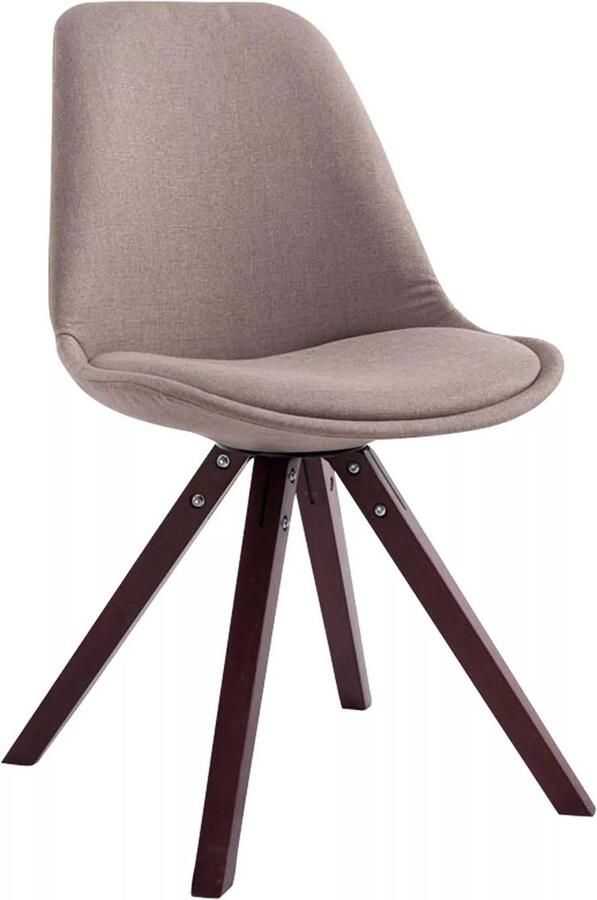 In And Outdoormatch Vergaderstoel Stefanie Taupe zwart Stof Stoel met rugleuning Bezoekersstoel Zithoogte 48cm