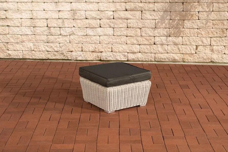 In And Outdoormatch Voetenbank loungeset Angie Voor buiten Kruk Poef Tuin Antraciet 59x59x30cm