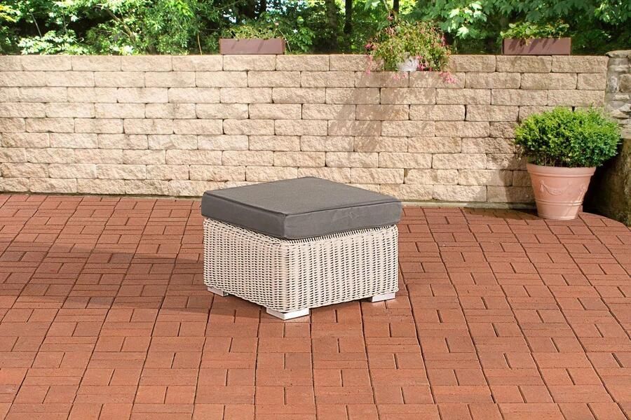 In And Outdoormatch Voetenbank Percival Voor buiten Kruk Poef Tuin Grijs 60x60x31m