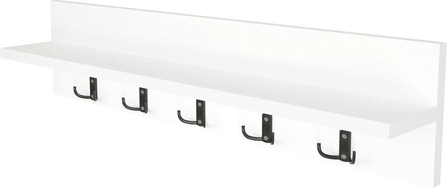 In And Outdoormatch Wandkapstok Jannes 80x11x18cm Wit MDF