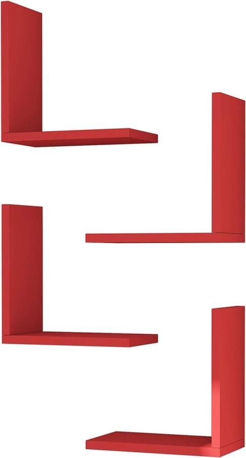 In And Outdoormatch Wandplank Jasper 30x30x16 cm Rood MDF