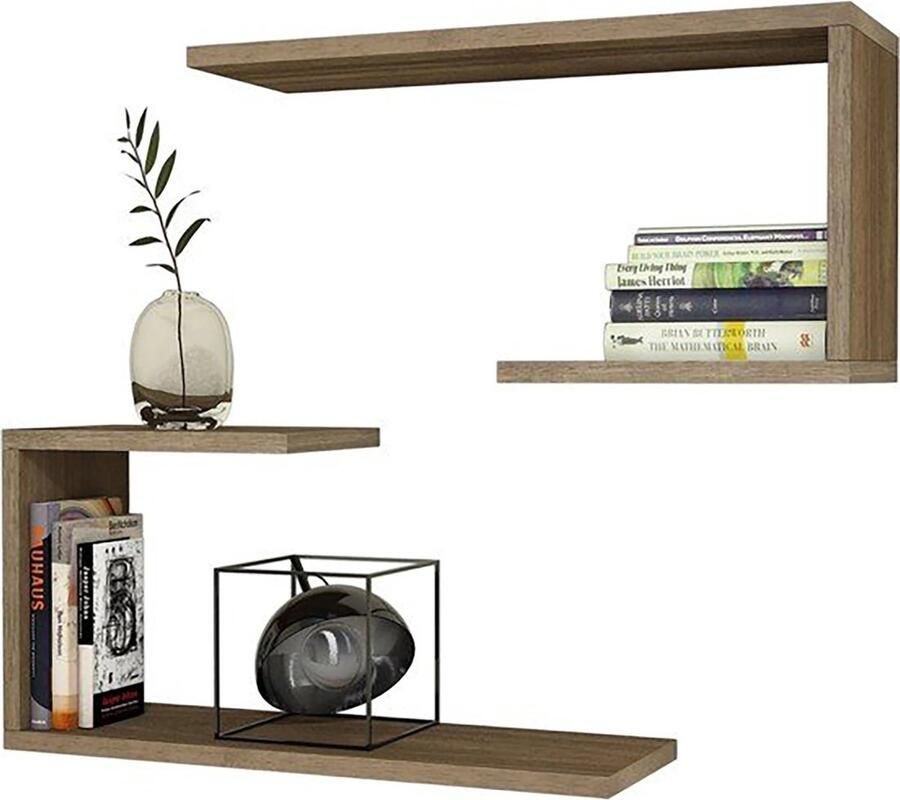 In And Outdoormatch Wandplank Jones 27x60x20 cm Houtkleur MDF