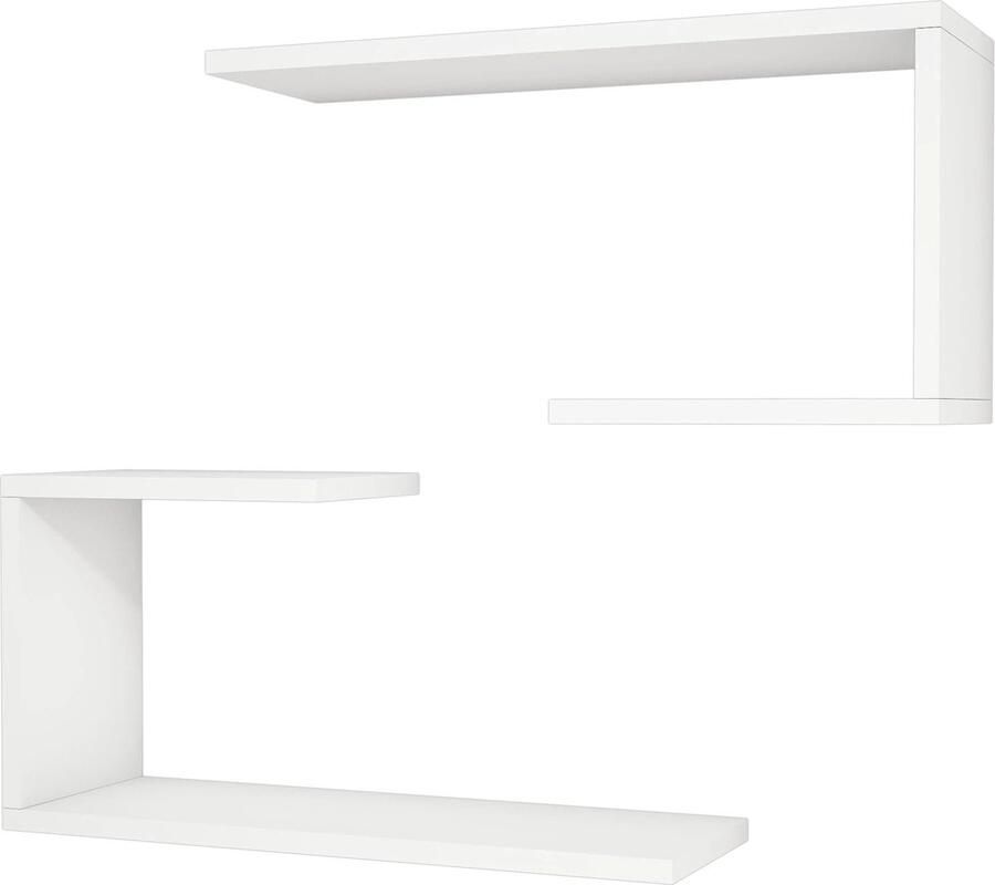 In And Outdoormatch Wandplank Jones 27x60x20 cm Wit MDF