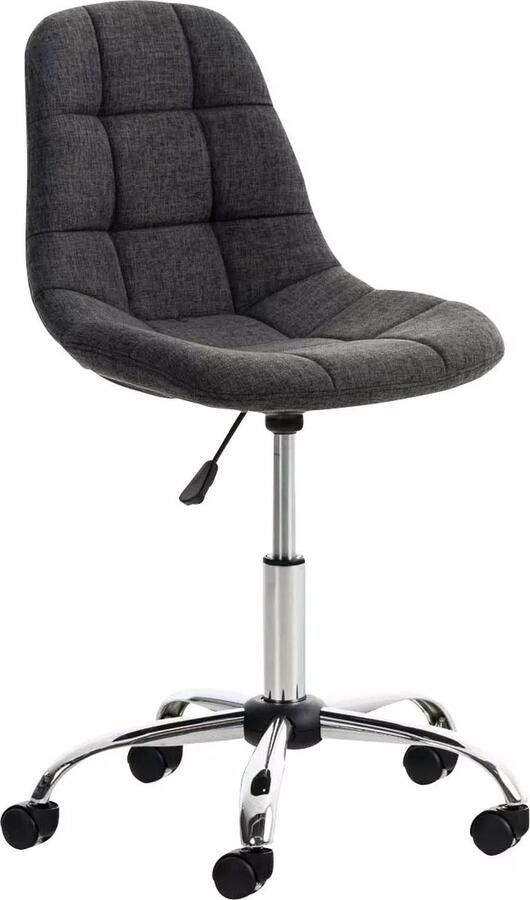 In And Outdoormatch Werkkruk Derick Donkergrijs Voor volwassenen Op wieltjes Stof Ergonomische bureaustoel In hoogte verstelbaar