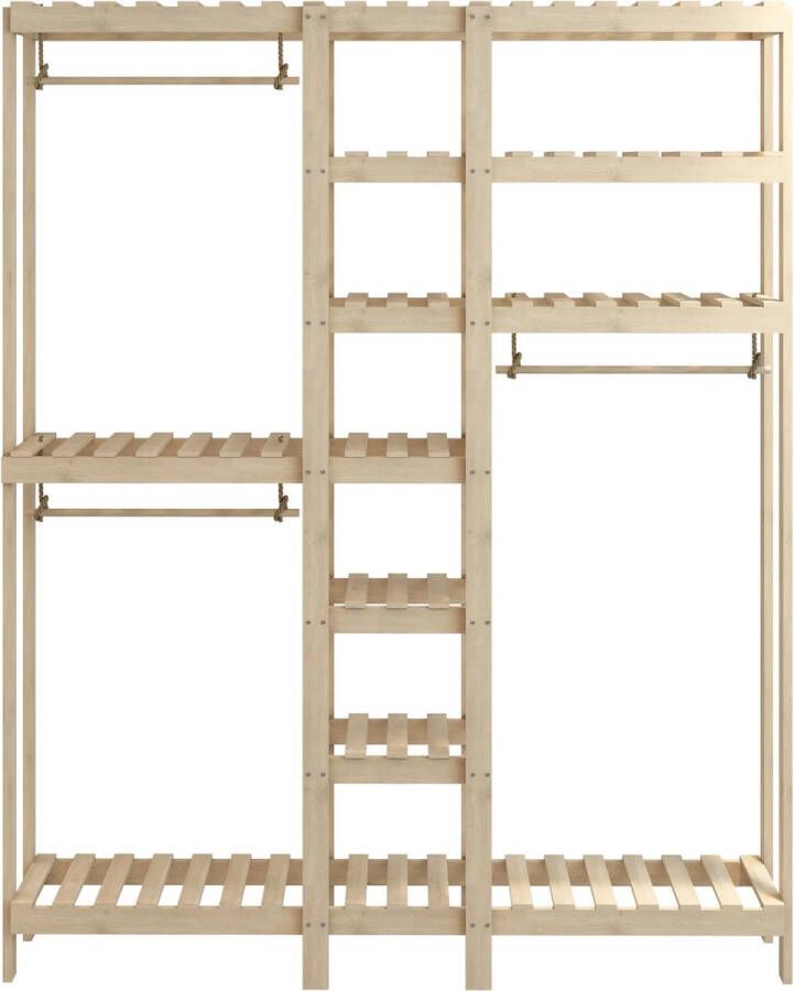 In And Outdoormatch Kledingkast Geralt Open Kast 190x150x37cm Houtkleurig Minimalistisch Design - Foto 2