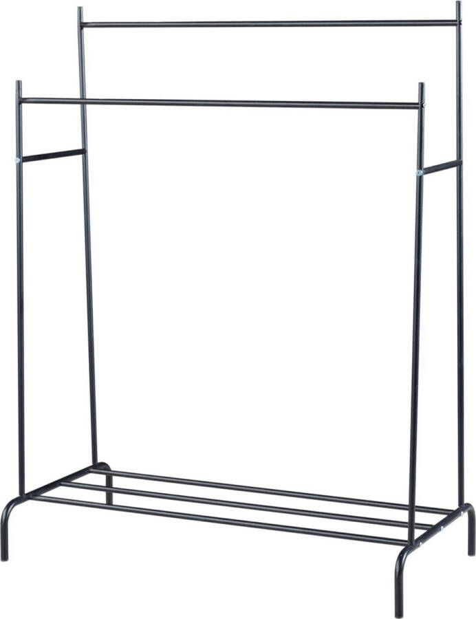 In And Outdoormatch Kledingrek Demond 147x116x54cm Zwart Metaal Minimalistisch Design