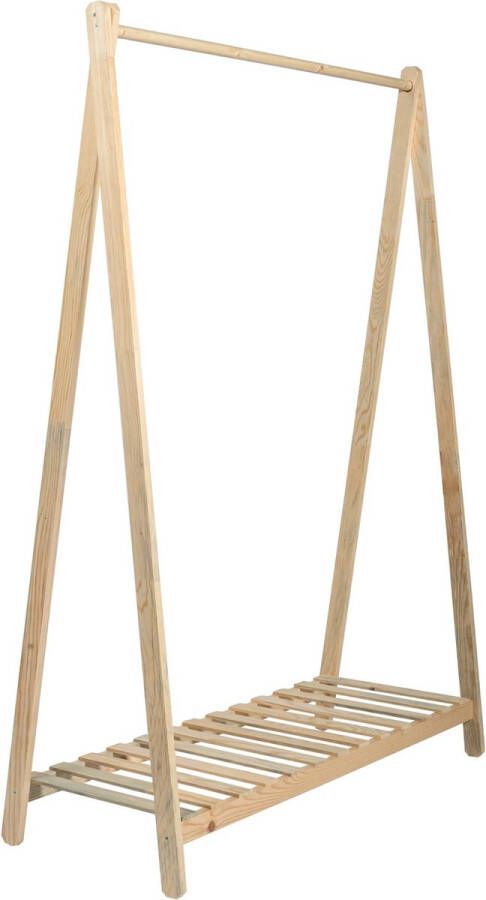 In And Outdoormatch Kledingrek Grawell Met Plank Grenen 148x106x38cm Houtkleur Stijlvol Design