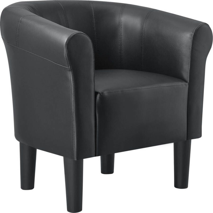 In And Outdoormatch Kuipstoel Hilma Kuipfauteuil Kunstleer 70x70x58 cm Zwart Comfortabele stoel Luxe design