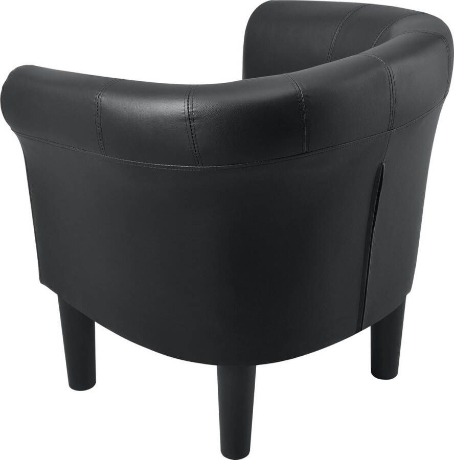In And Outdoormatch Kuipstoel Hilma Kuipfauteuil Kunstleer 70x70x58 cm Zwart Comfortabele stoel Luxe design