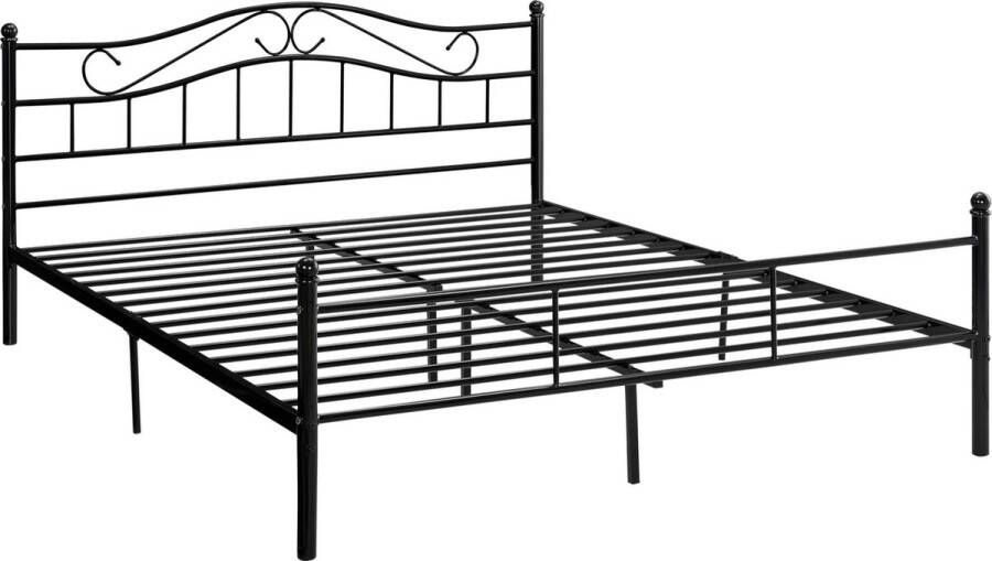 In And Outdoormatch Metalen bed Lilian Twijfelaar incl. Bedbodem 160x200 Zwart Modern design