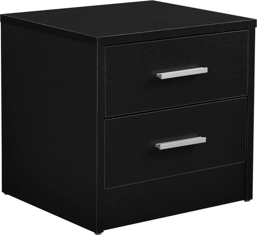 In And Outdoormatch Nachtkastje Madelynn Ladekast Met 3 Laden 38x34x37 cm Zwart Spaanplaat - Foto 2