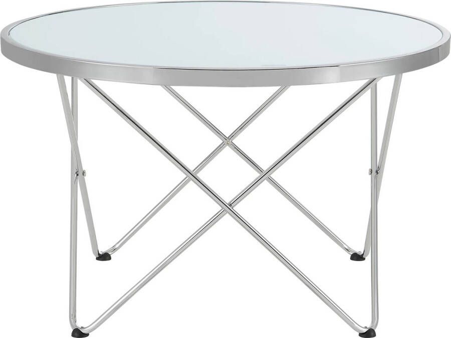 In And Outdoormatch Salontafel Jo Rond 50xØ80 cm Glas en Metaal Modern Design