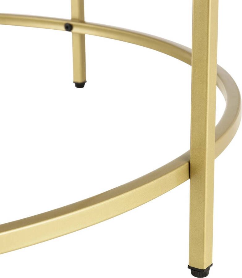 In And Outdoormatch Salontafel Leila Rond Glas en Metaal 45 5xØ84 cm Goud Stijlvol Design - Foto 2