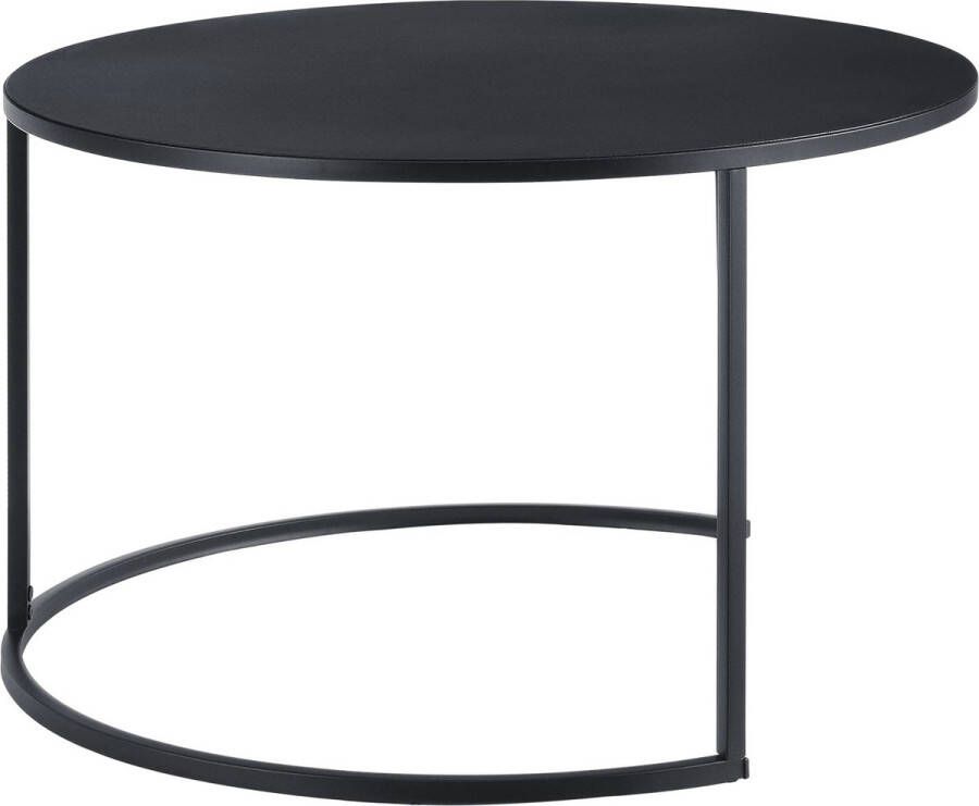 In And Outdoormatch Salontafel Vern Rond Set van 2 Zwart Metaal Modern design