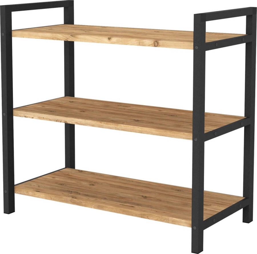 In And Outdoormatch Schoenenrek Lew 70x66x36 cm Eiken Antiek en Antraciet 70x66x36 cm Modern Design - Foto 2