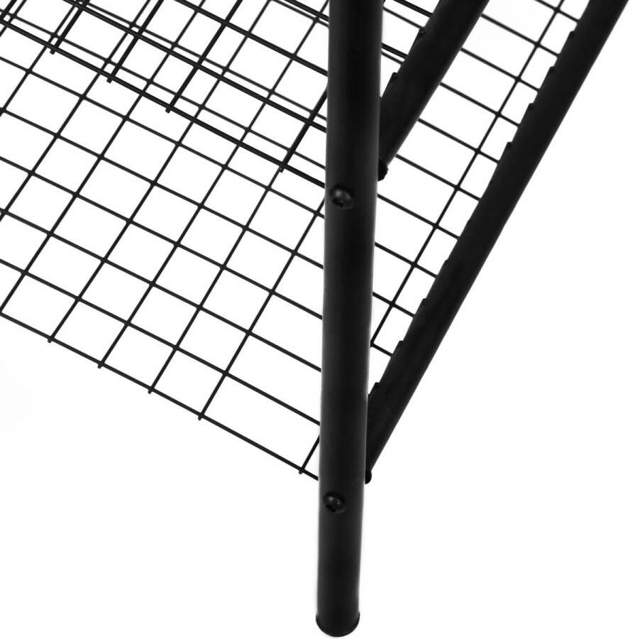 In And Outdoormatch Schoenenrek Stey Met 4 Planken 88x68.5x32cm Metaal Zwart Decoratief Design - Foto 2